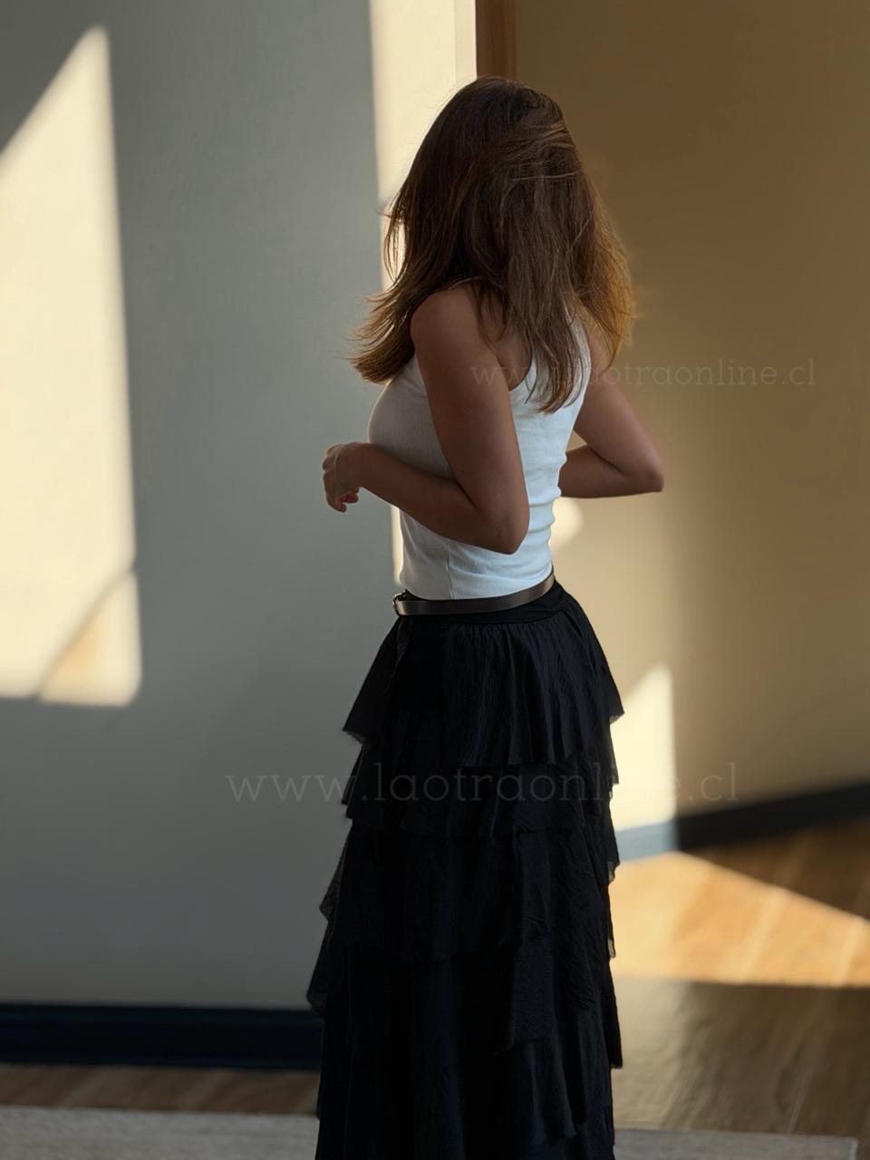 Falda Fashion capas negro