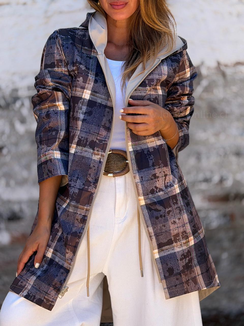 Gabardina Reversible crema