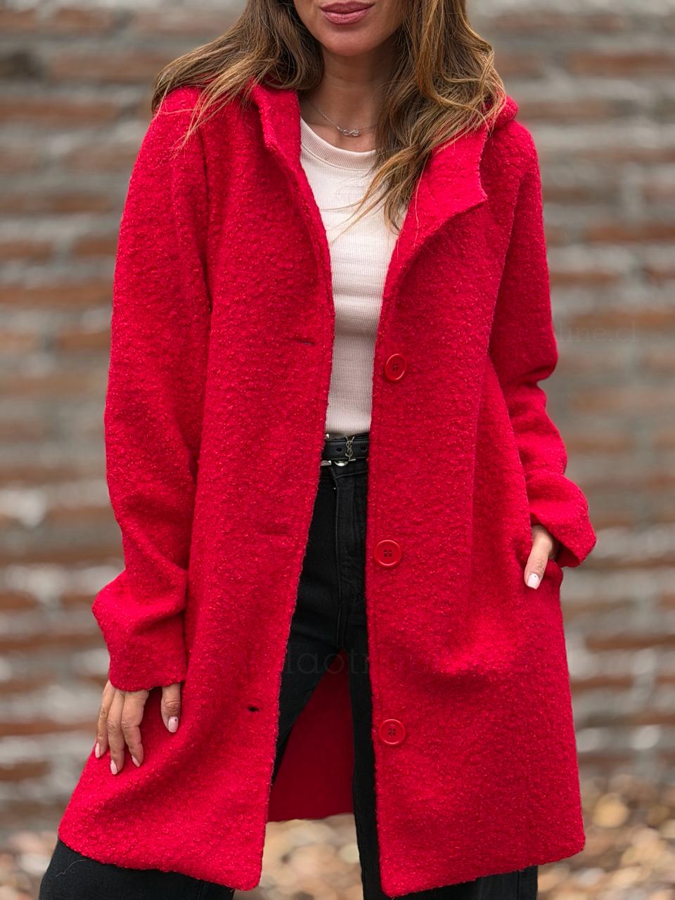 Abrigo Boucle rojo
