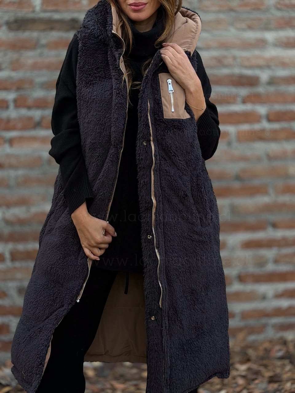 Sin mangas reversible camel
