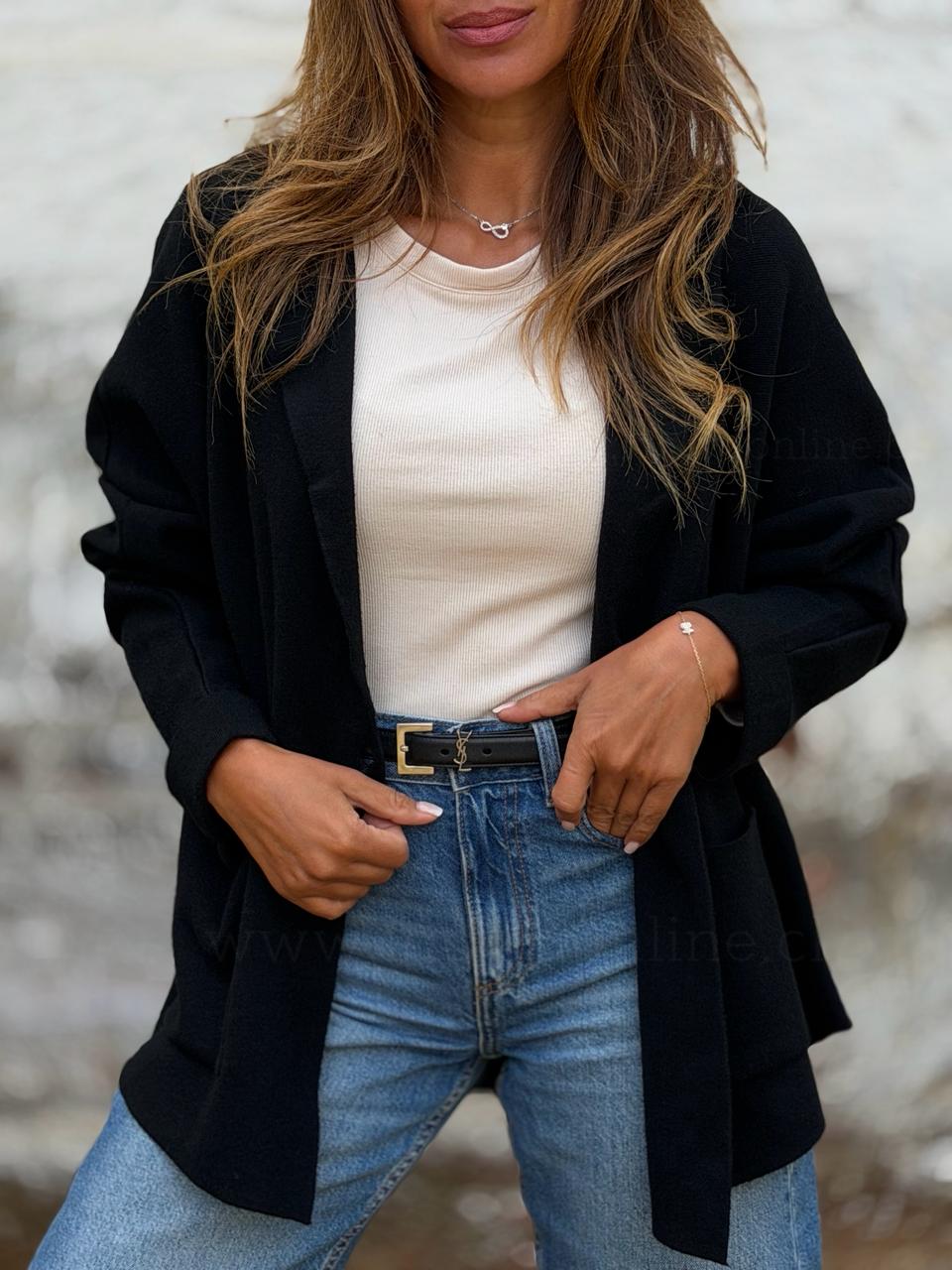 Blazer lana negro