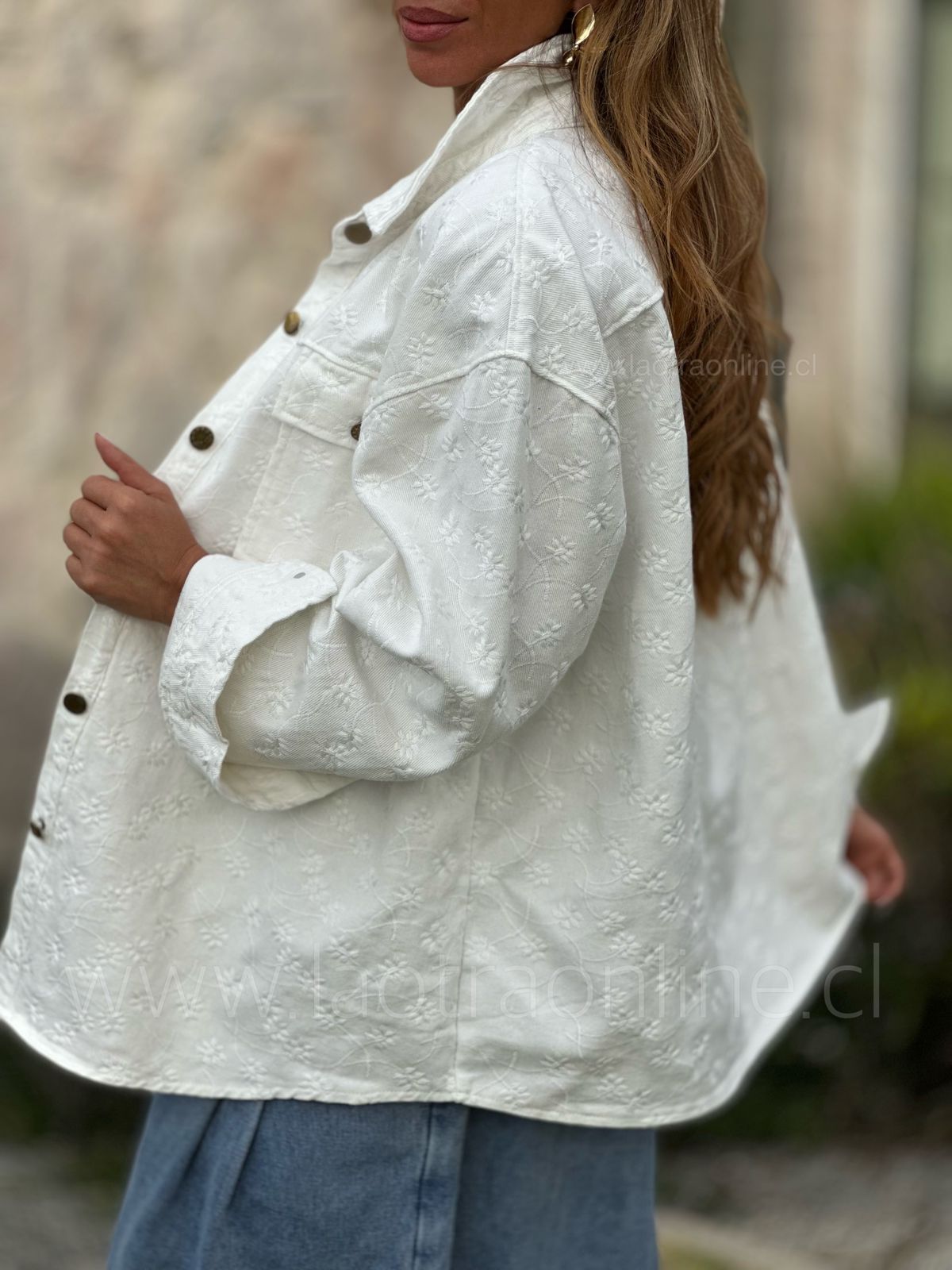 Chaqueta Bordada blanco