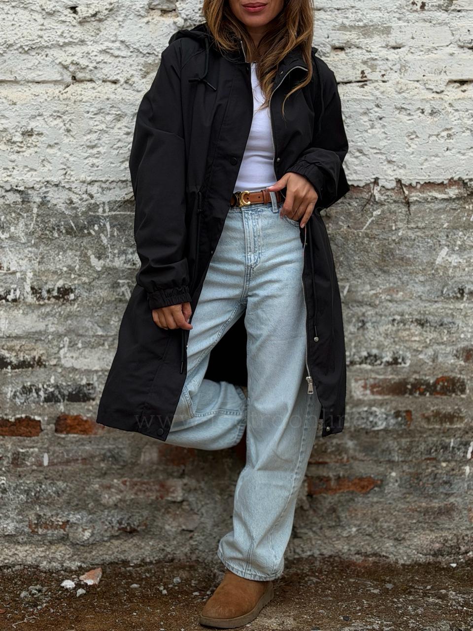 Chaqueta Gabardina/chiporro negro
