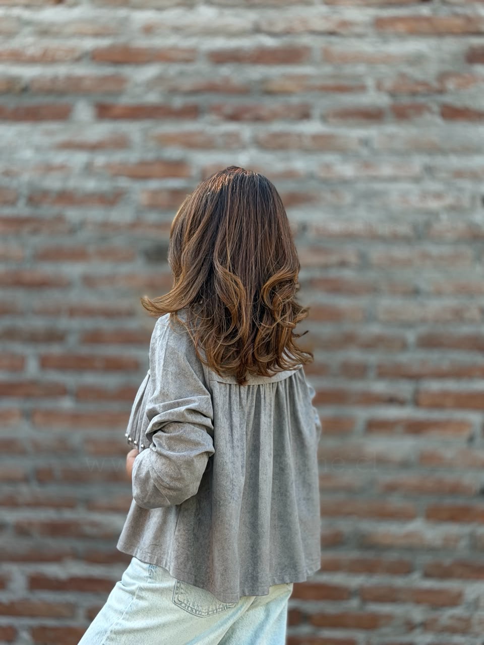 Tapado Corto flecos gris
