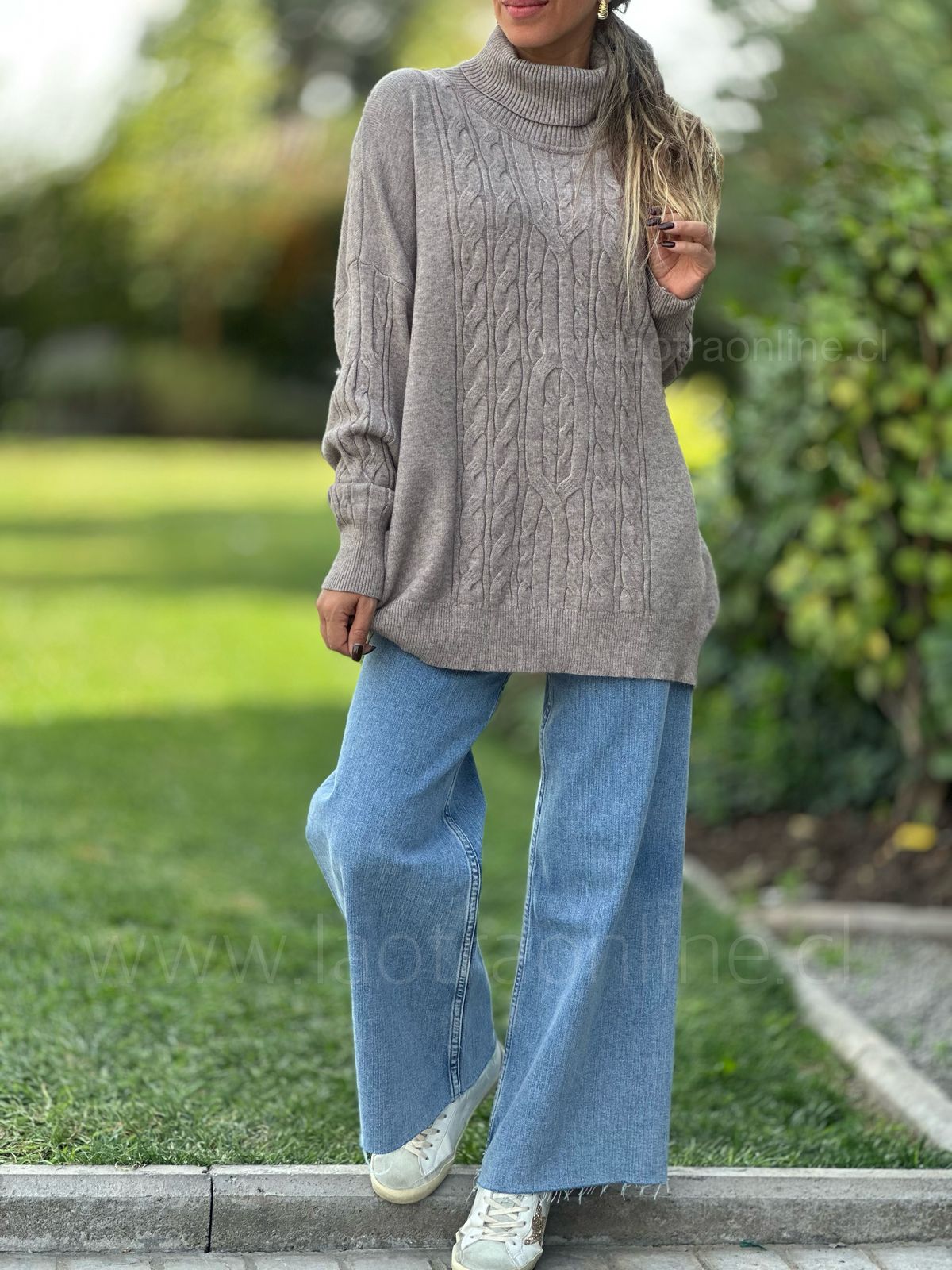 Sweater Trenzas taupe