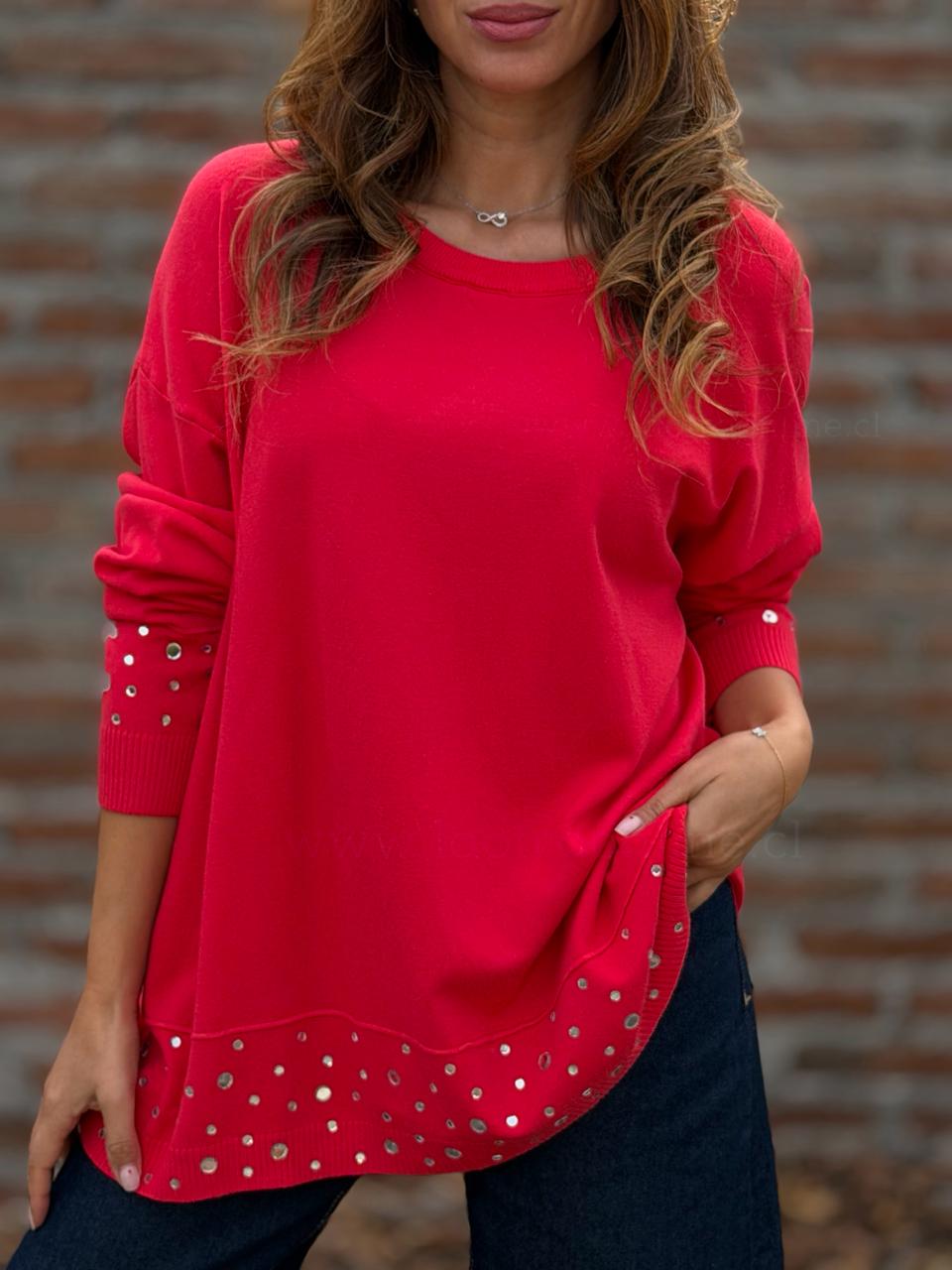 Sweater Glam rojo