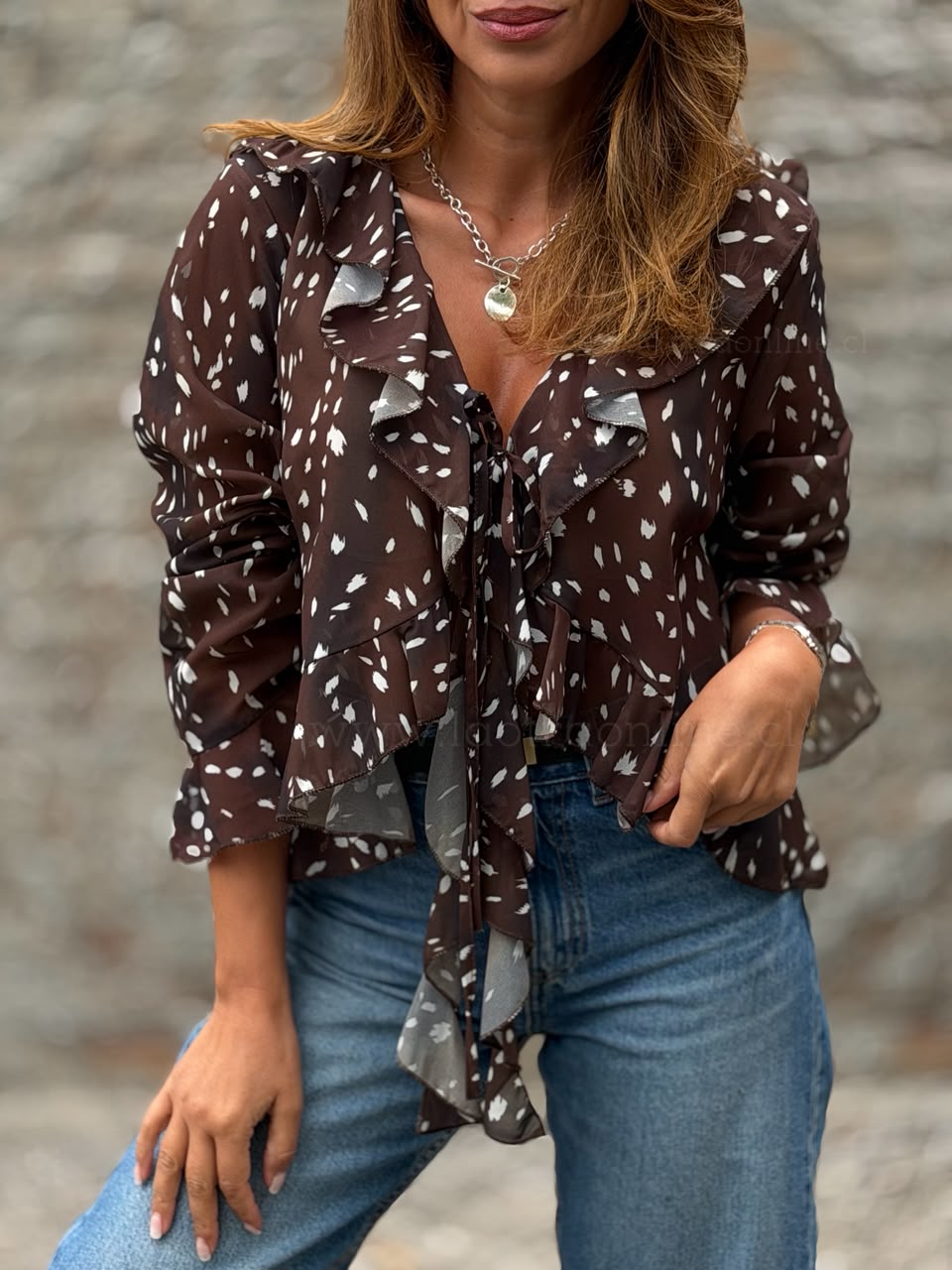 Blusa Viena marrón oscuro