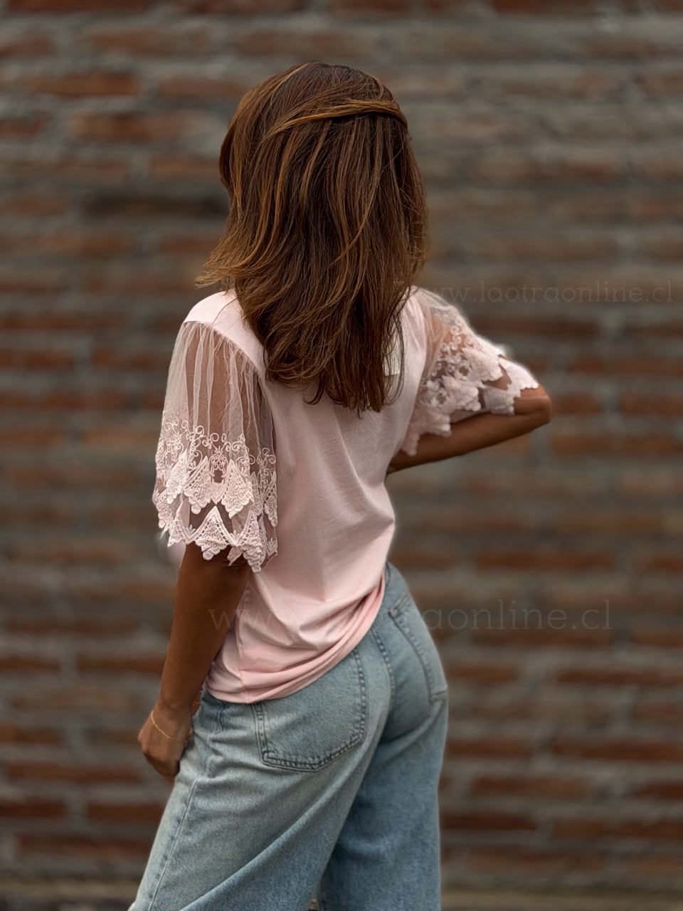 Polera Manga Deli rosa