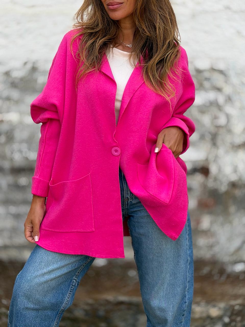 Blazer lana fucsia
