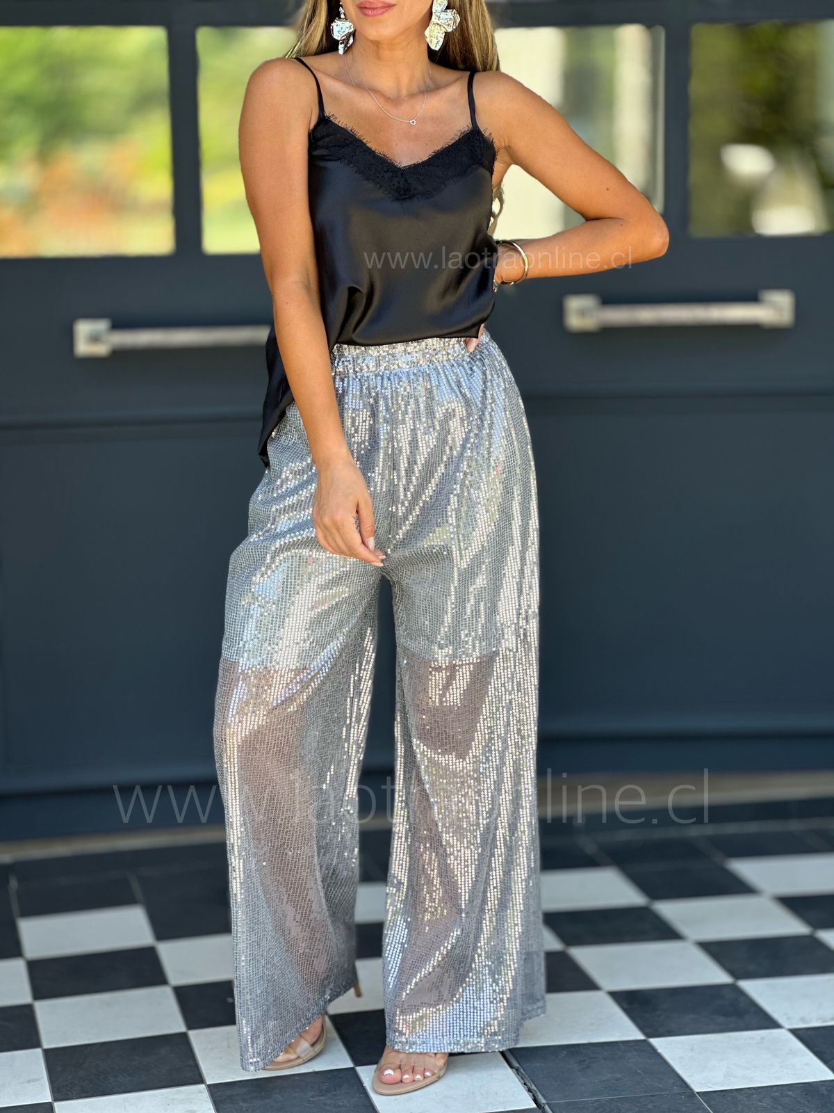 Pantalón Party plata - S/M