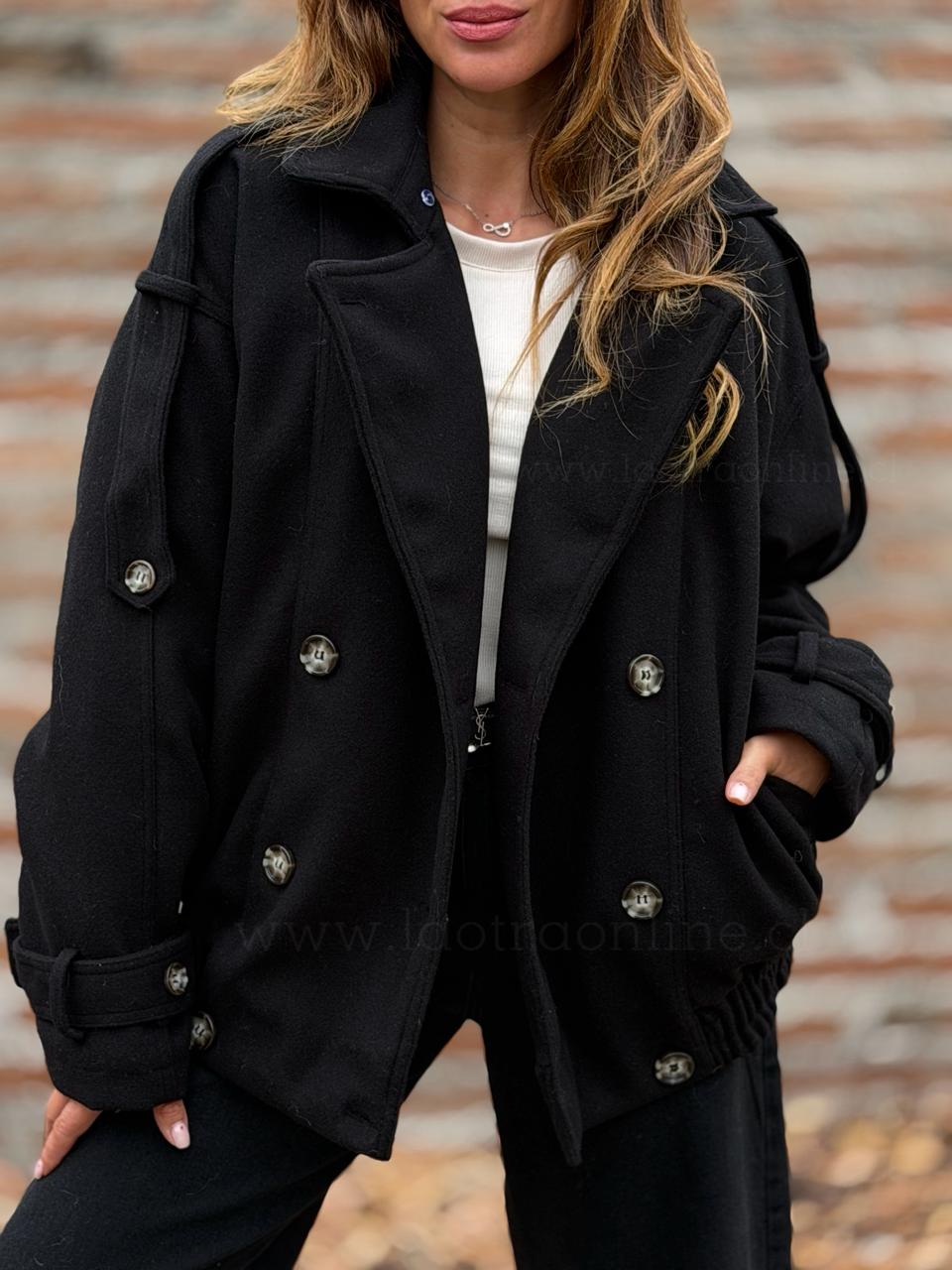 Chaqueta Paño acolchada negro