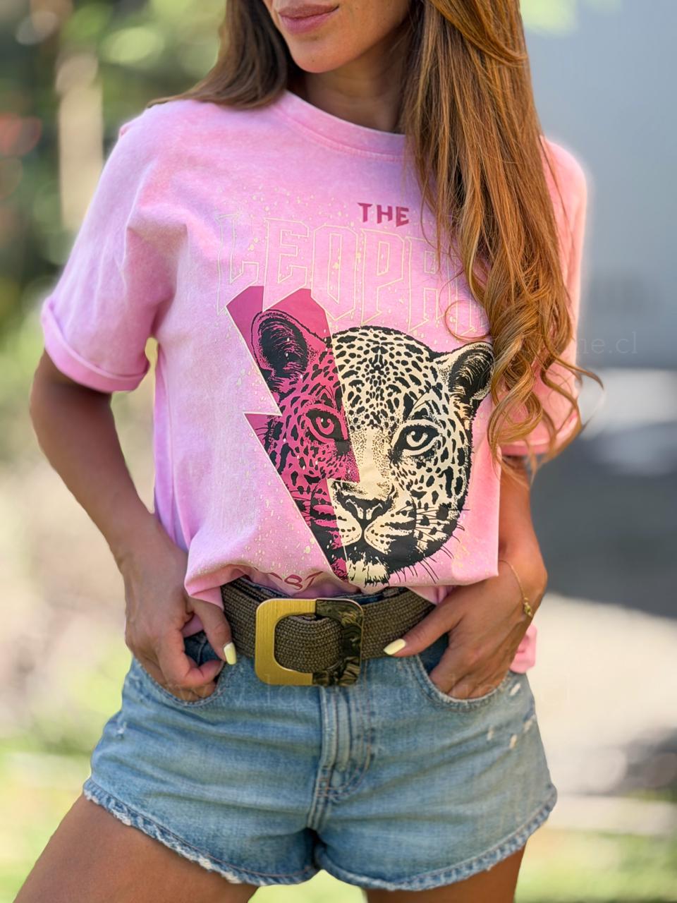 Polera Jaguar Rayo rosa