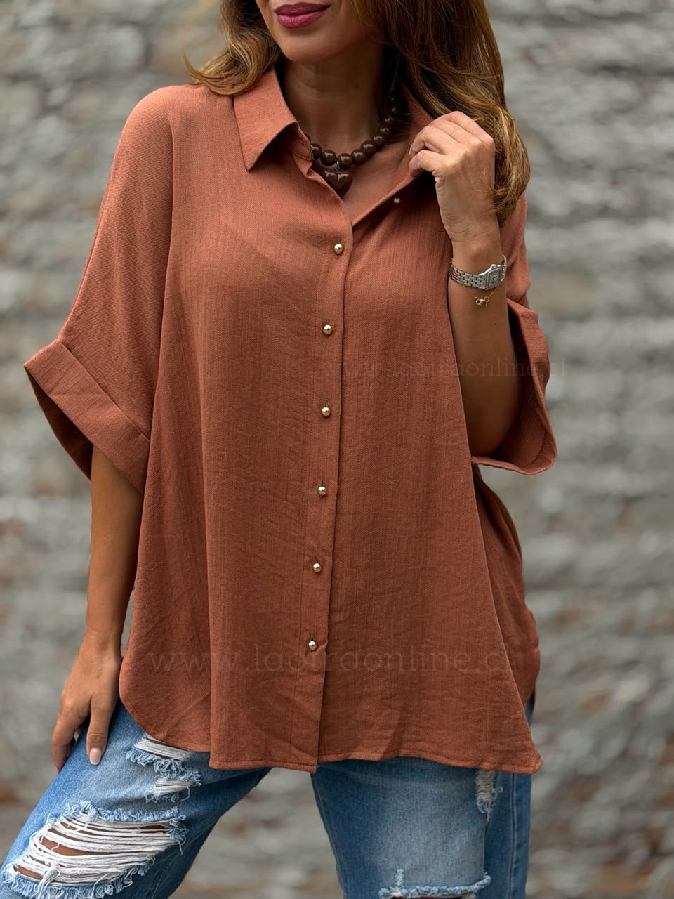 Blusa Imperio teja