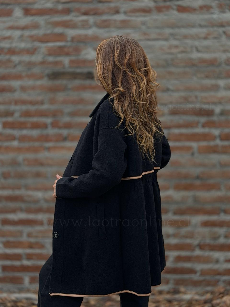 Abrigo/Trench Monarca negro