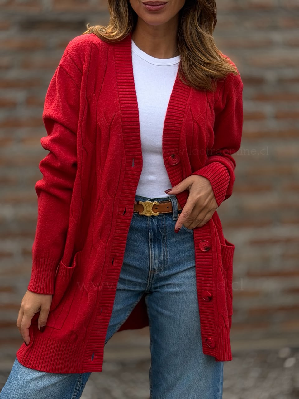 Chalecón Trenzado rojo