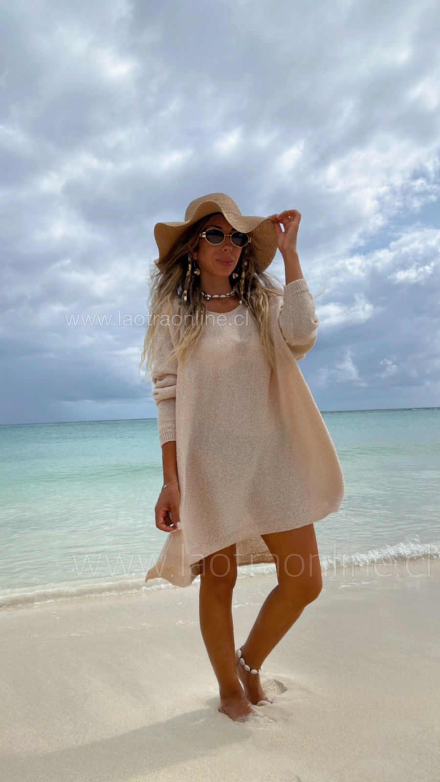 Sweater oversize Caribe beige