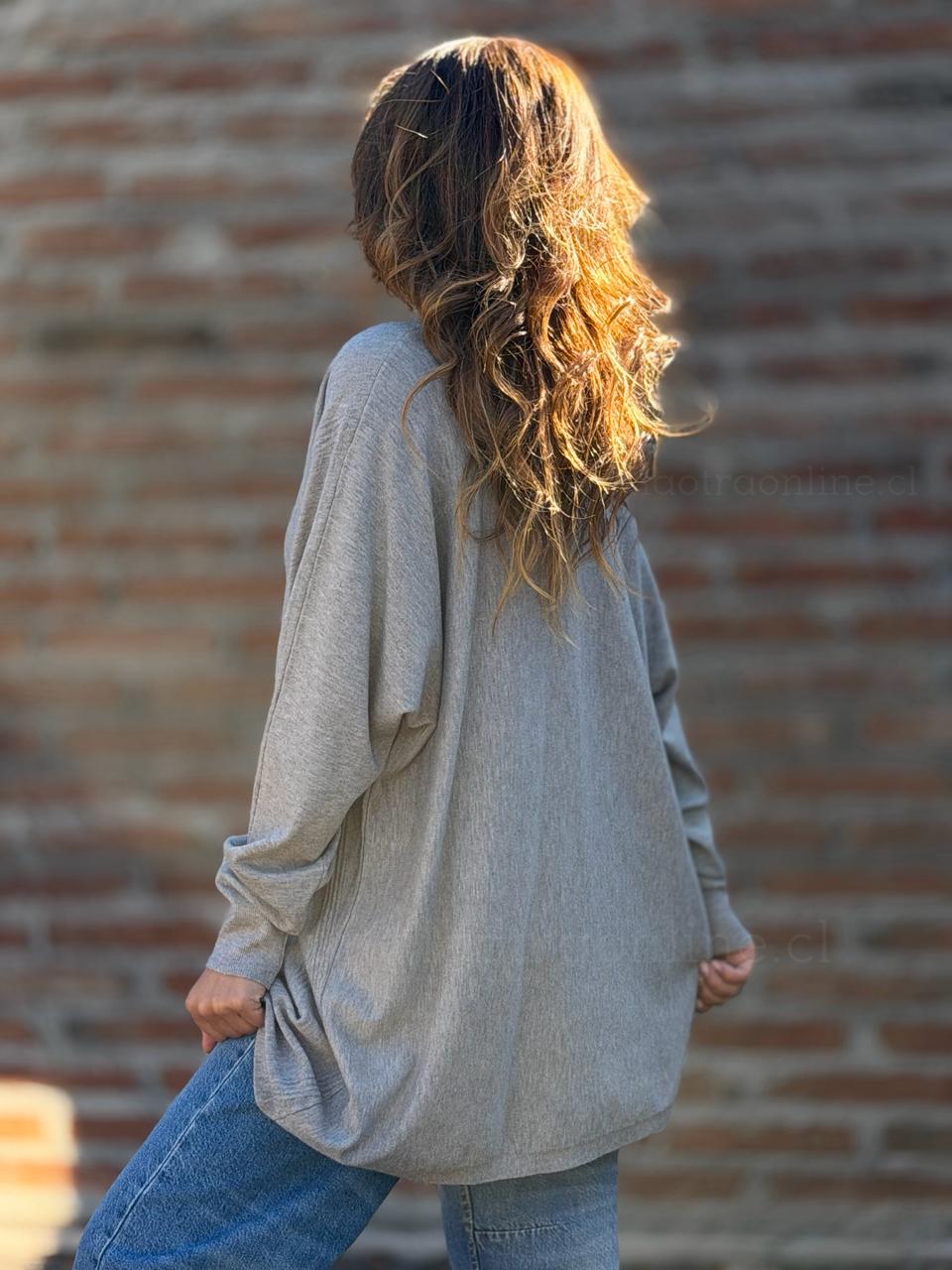 Sweater Textura oversize gris