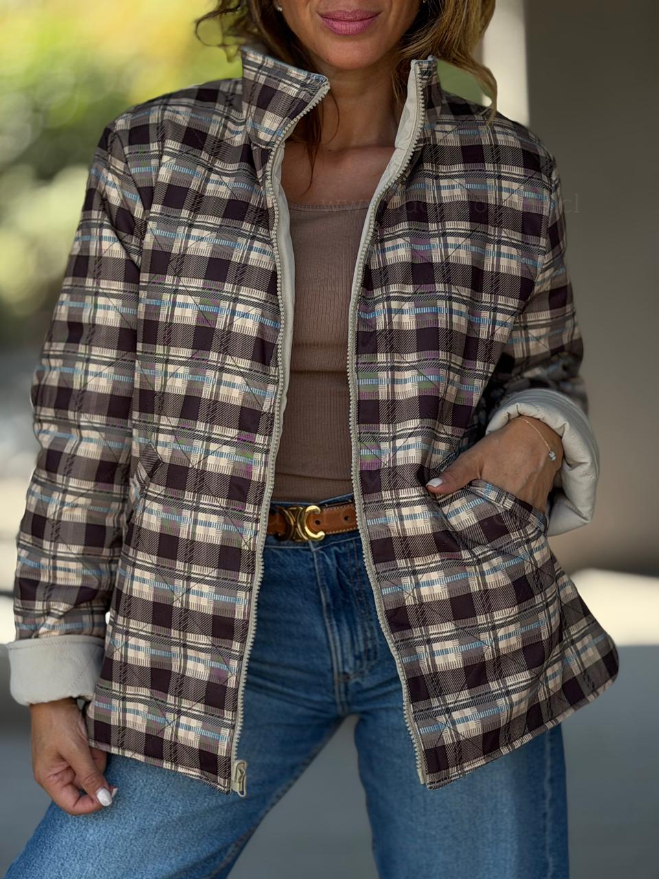 Reversible Escocés marrón