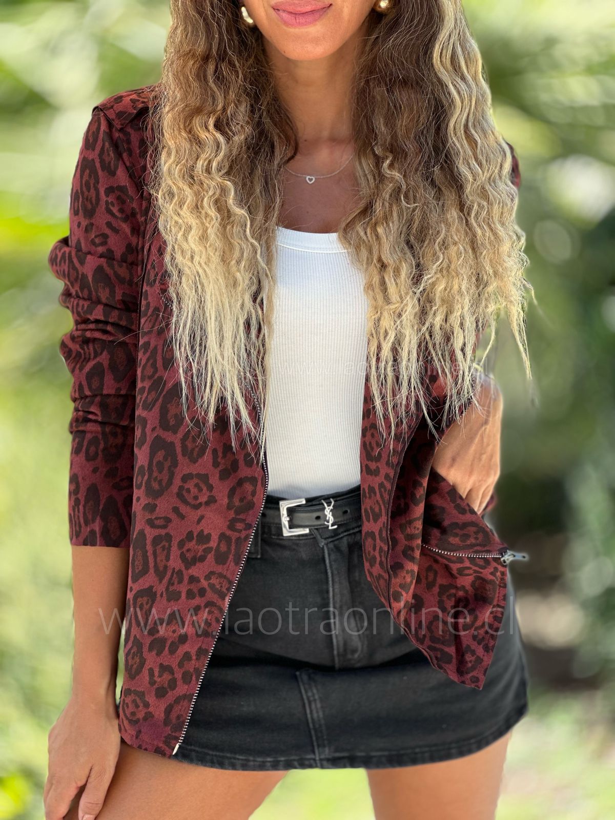 Aviadora animal print guinda