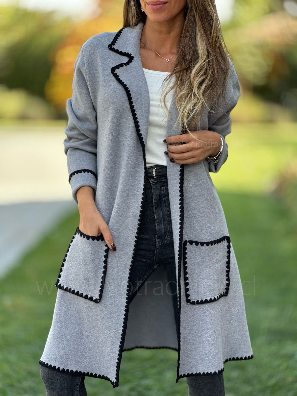 Abrigo/cardigan Melania gris