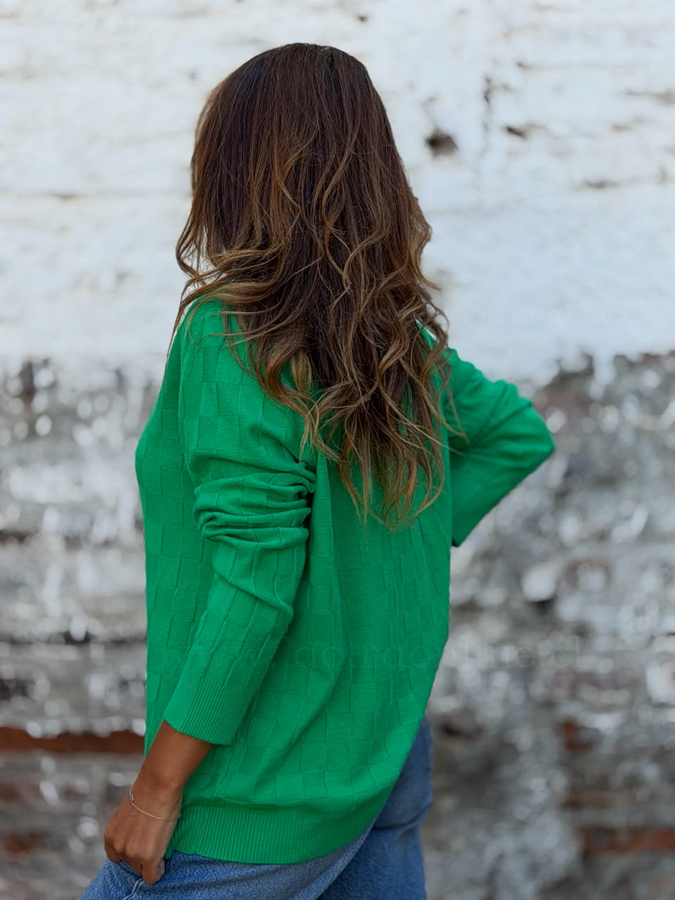 Sweater Mini Cuadros verde