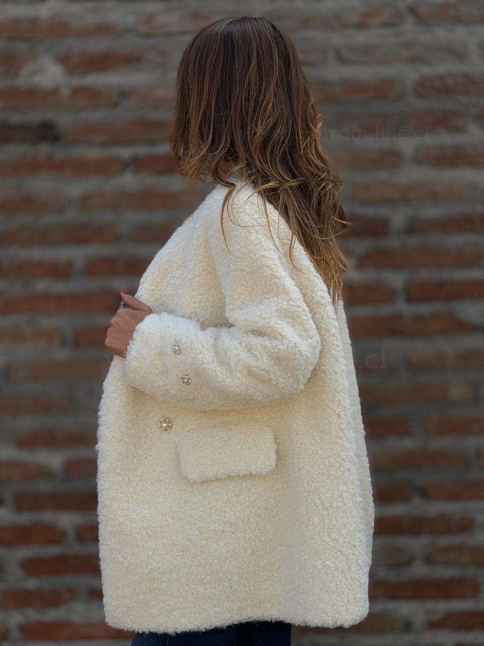 Abrigo Corderito deluxe crema