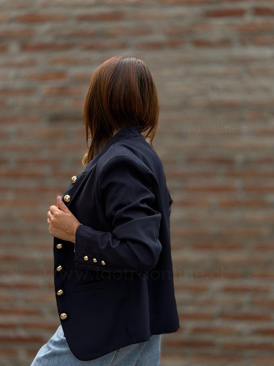 Blazer Botones Golden azul