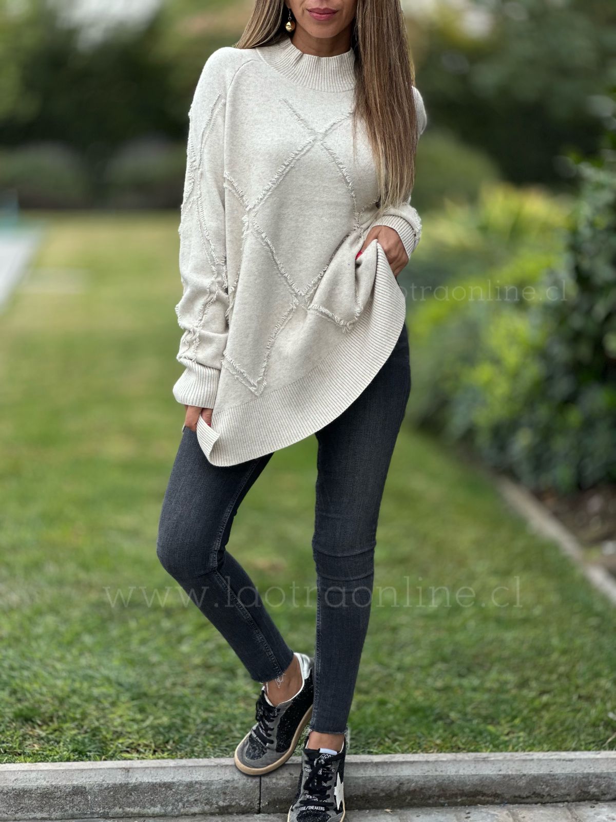 Sweater Rombo crema