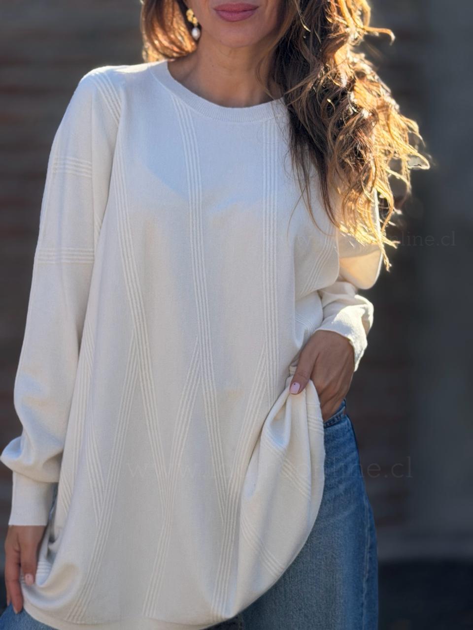 Sweater Textura oversize blanco