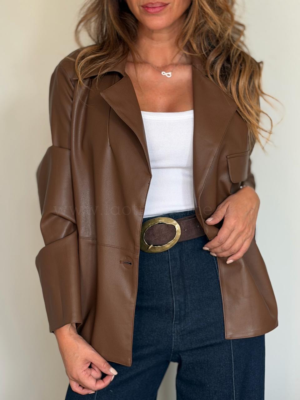 Chaqueta Ecocuero Sol choco