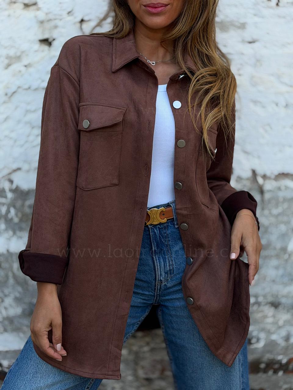 Sobre camisa Suede marrón