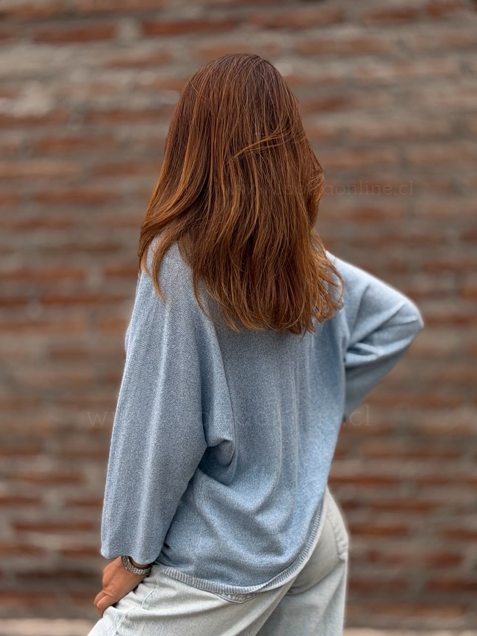 Sweater Hilo brillos celeste