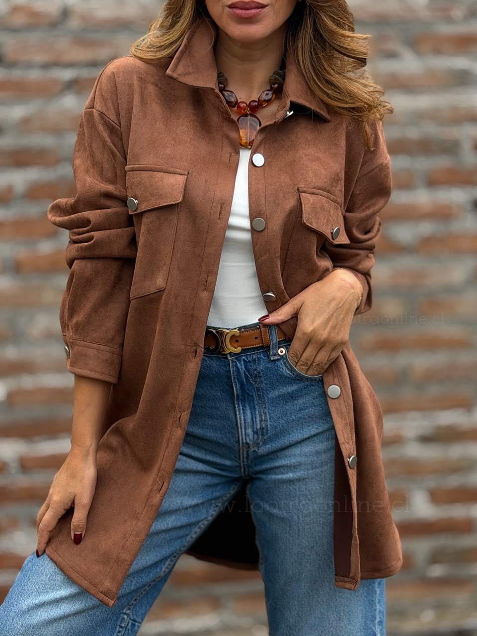 Sobrecamisa Suede marrón