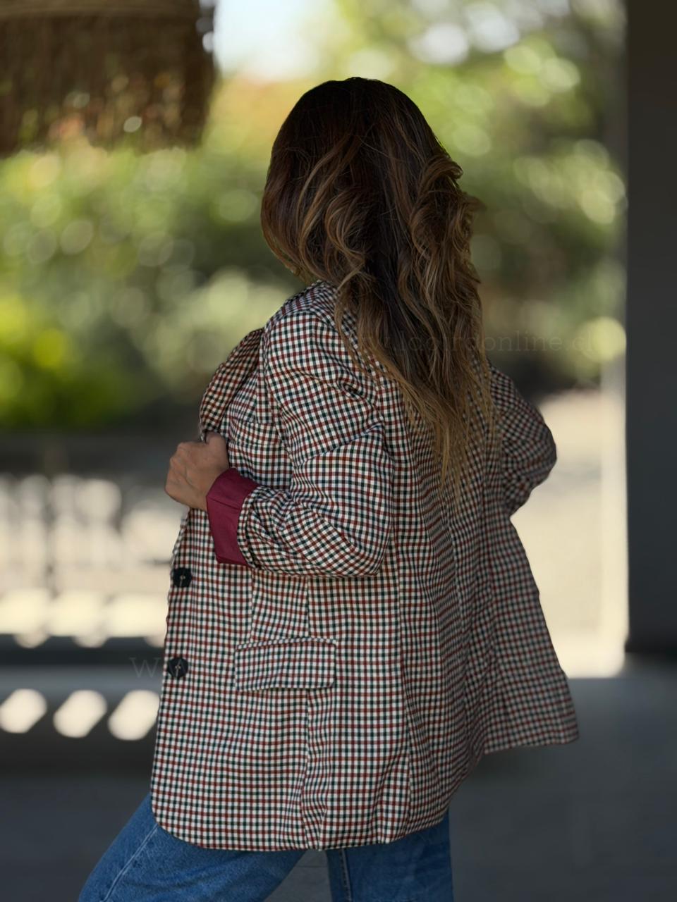 Blazer Cuadros cherry