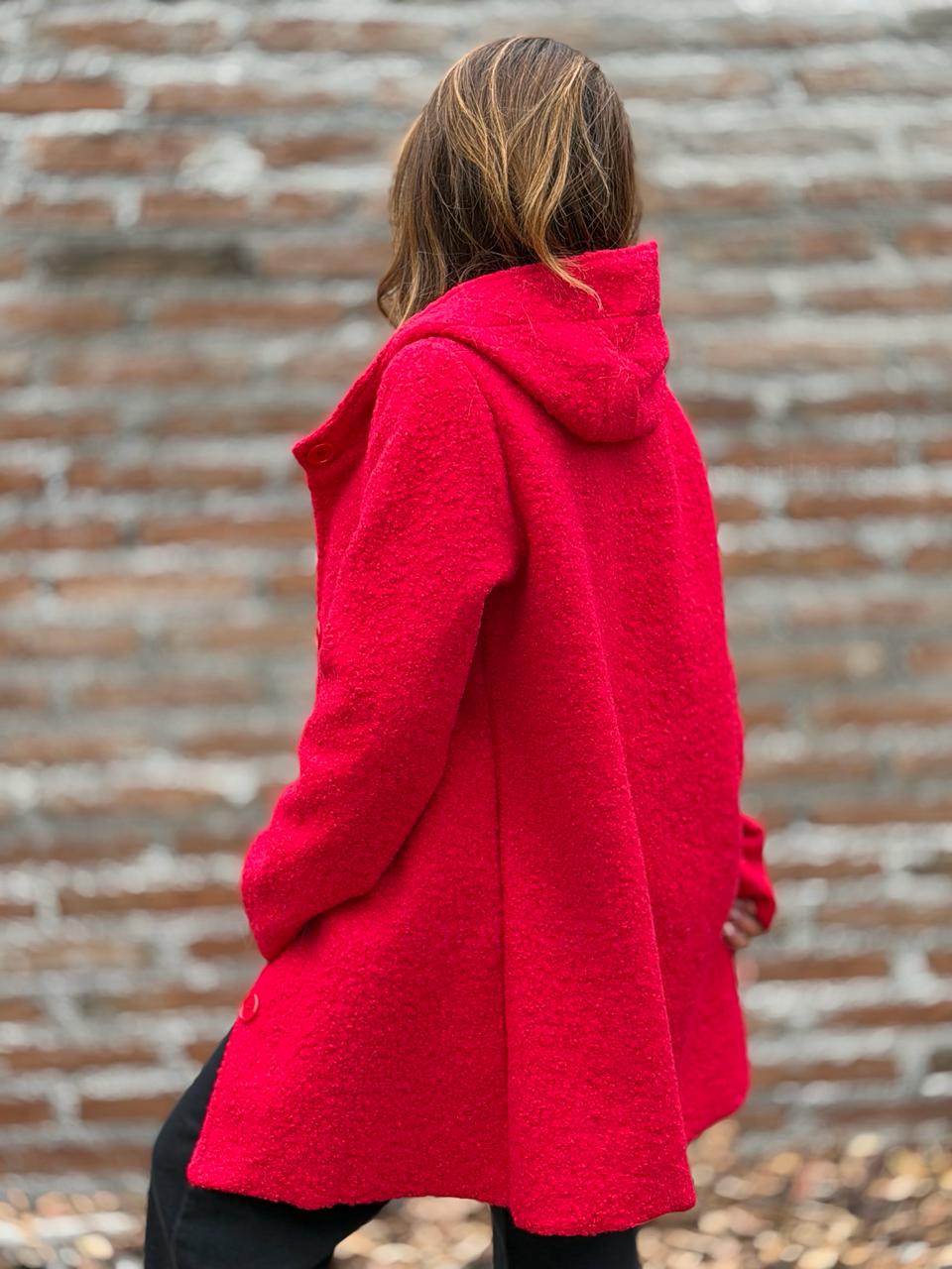 Abrigo Boucle rojo