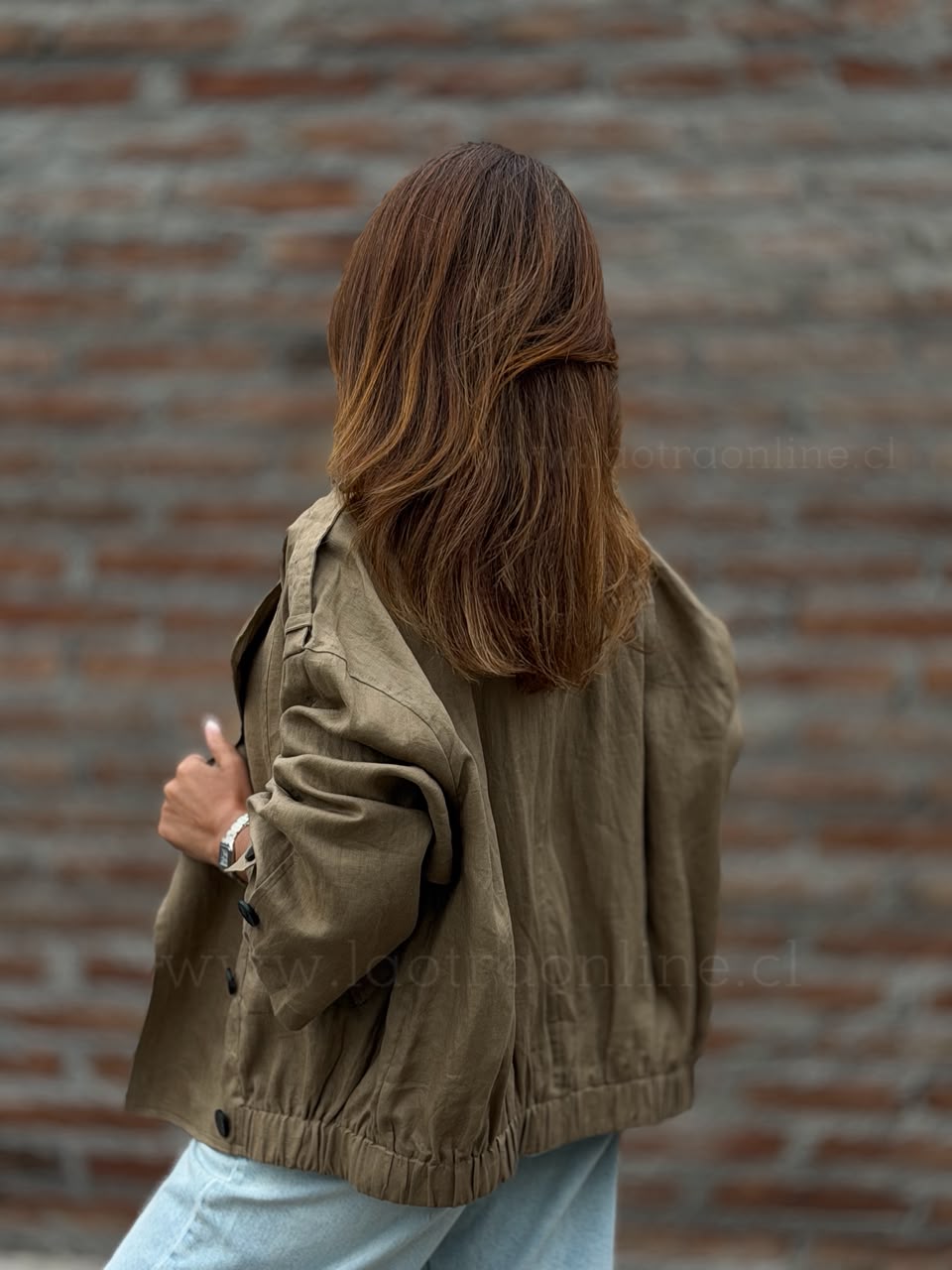 Chaqueta/trench Lino olivo