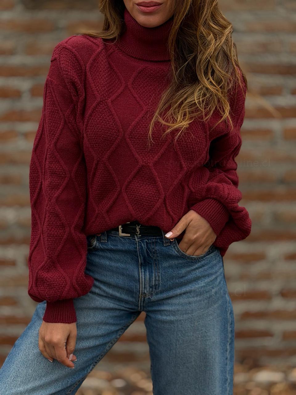 Sweater Rombos cherry