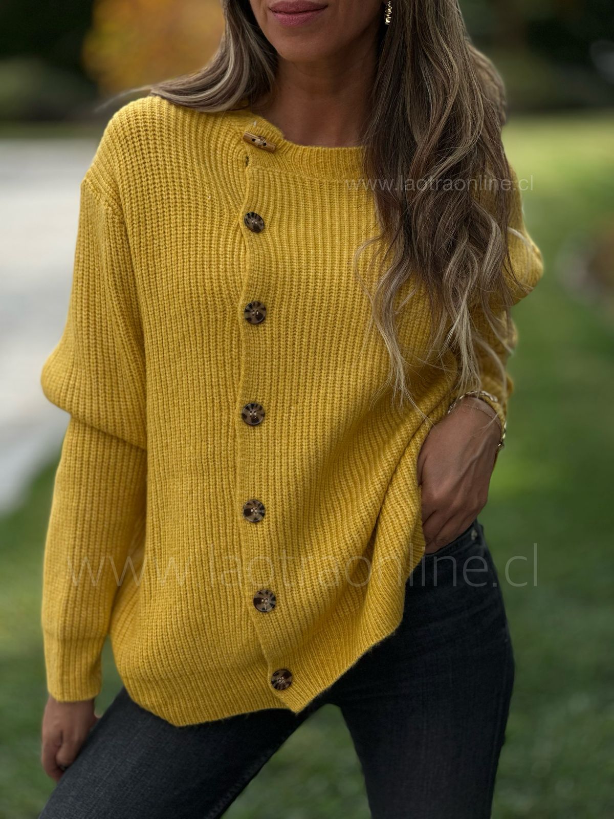 Sweater Botones amarillo