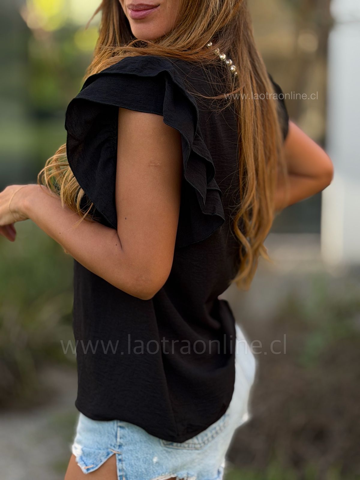 Polera Vuelos negro