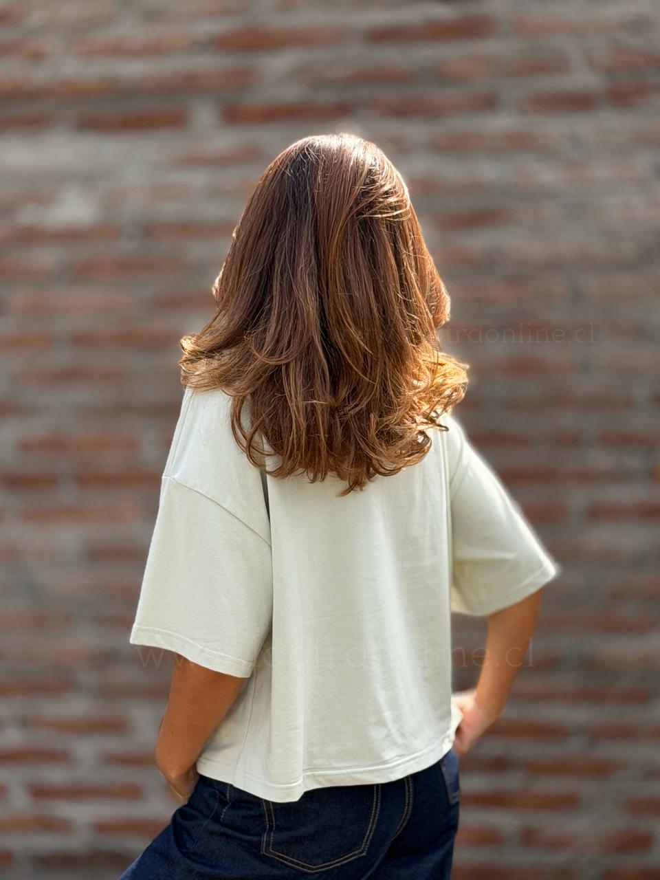 Polera Flor textura menta