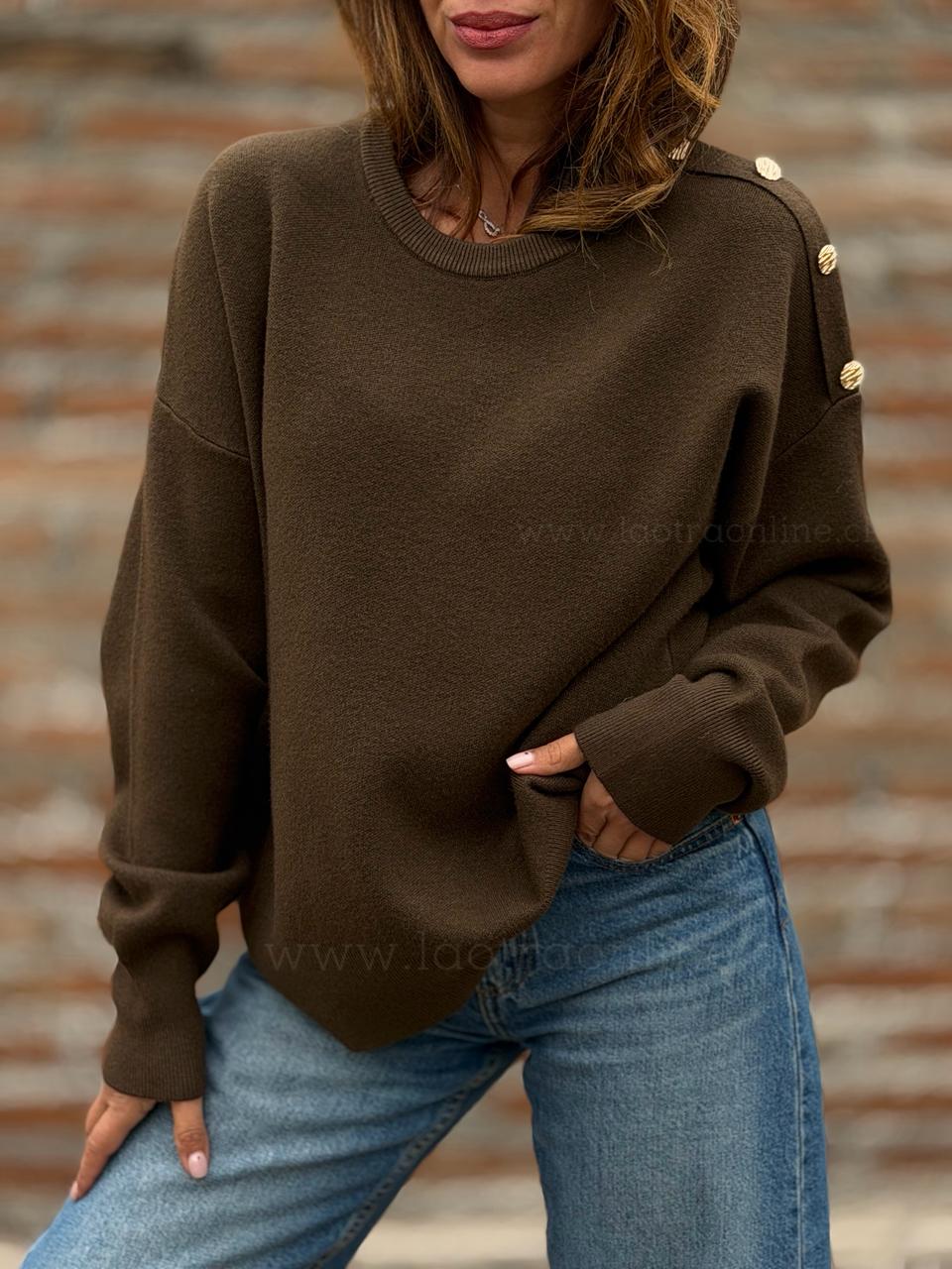 Sweater Hombro Bello marrón