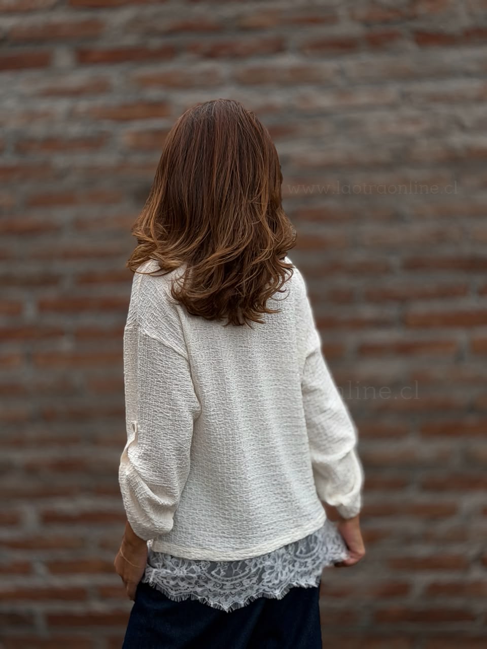 Blusa Basta Encaje crema