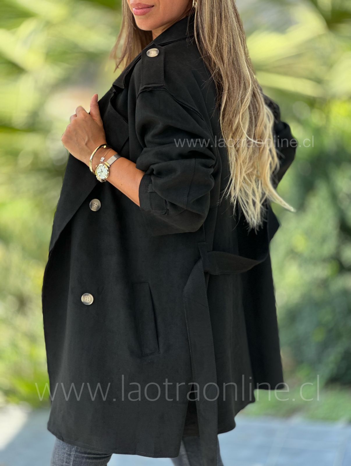 Abrigo Trench Eiffel negro