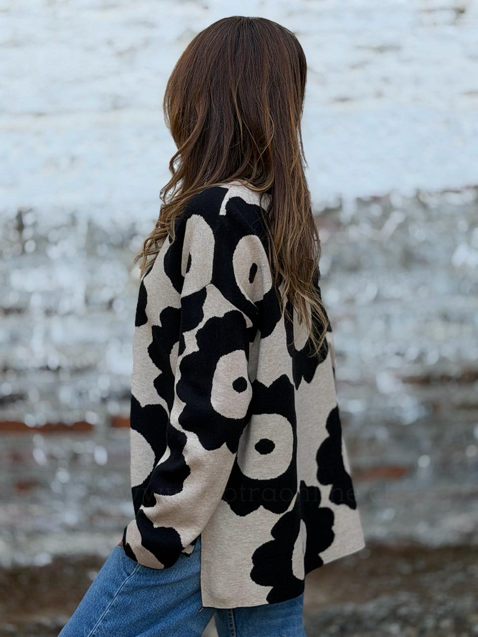 Sweater Jazmín beige/negro