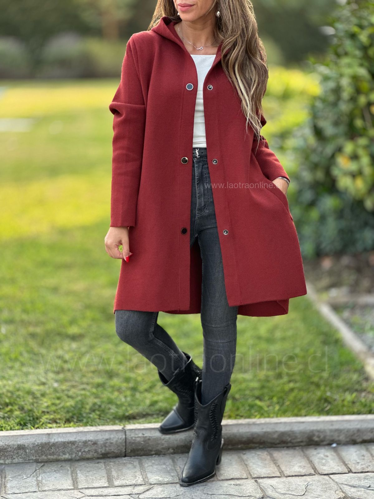 Abrigo La Condesa cherry/tierra