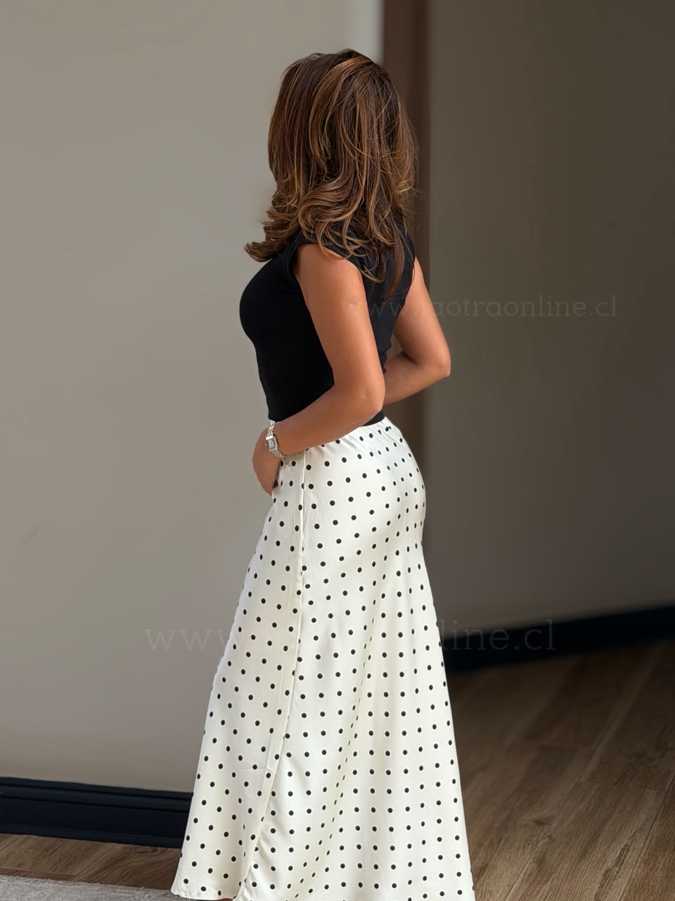 Pollera Lunares beige