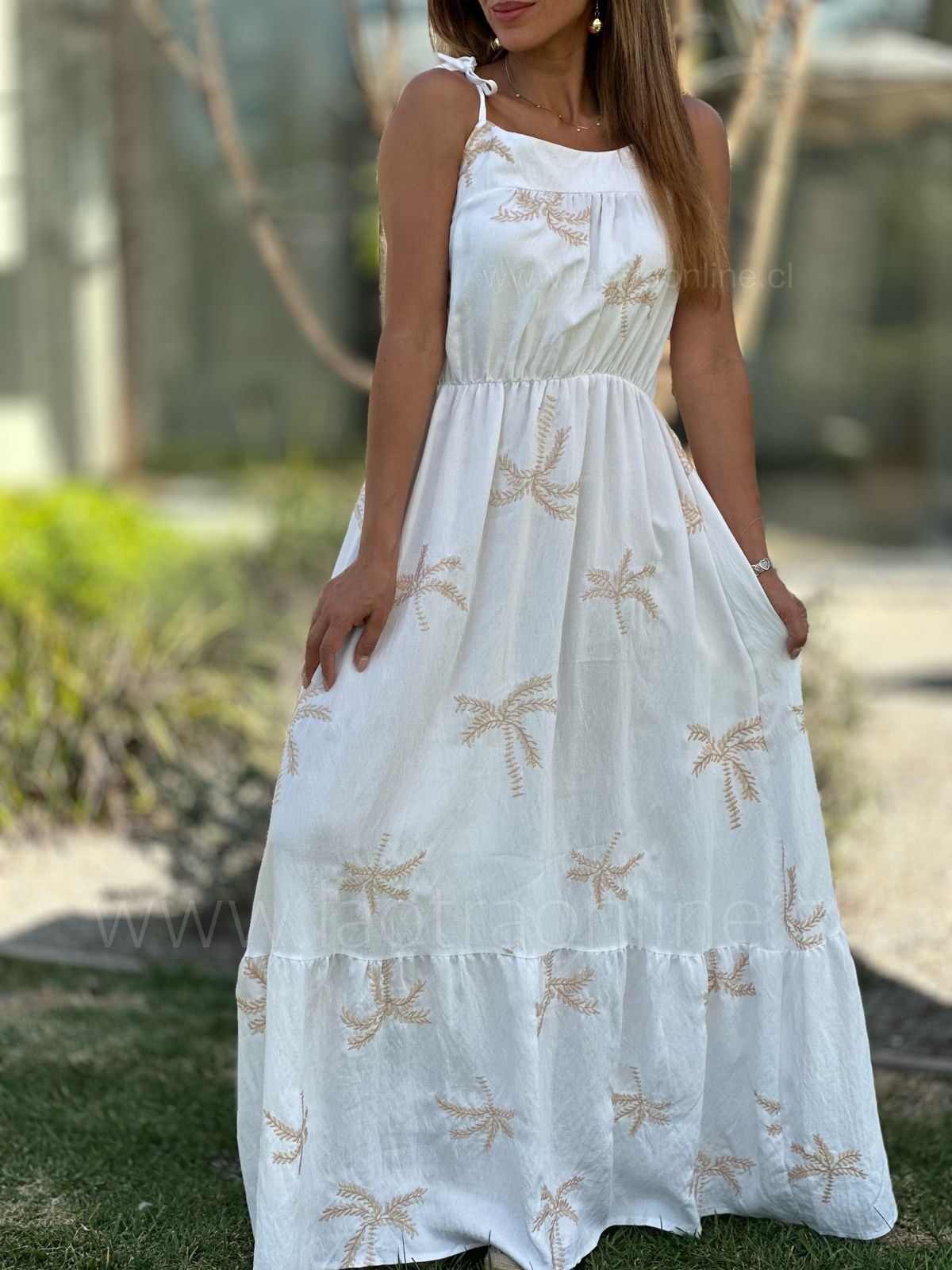 Vestido Palmeras blanco