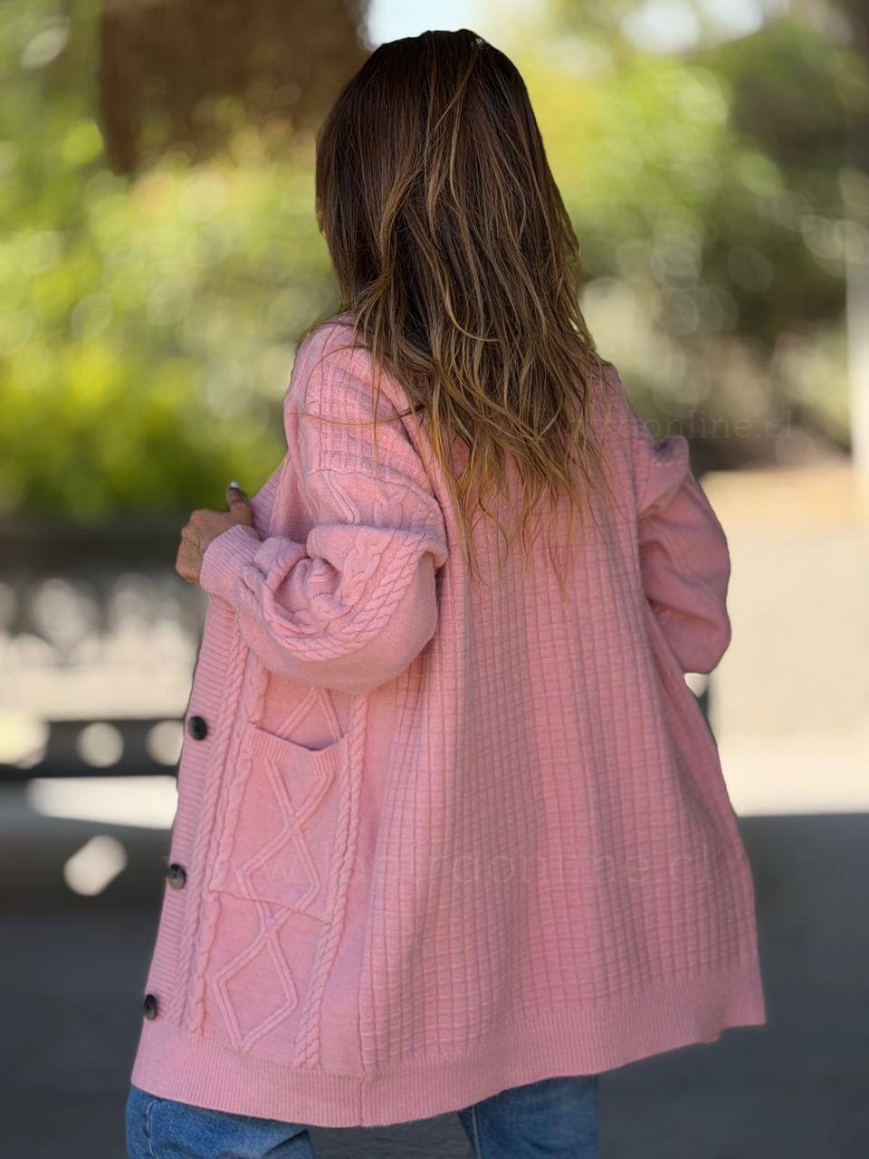 Cárdigan Rombos rosa