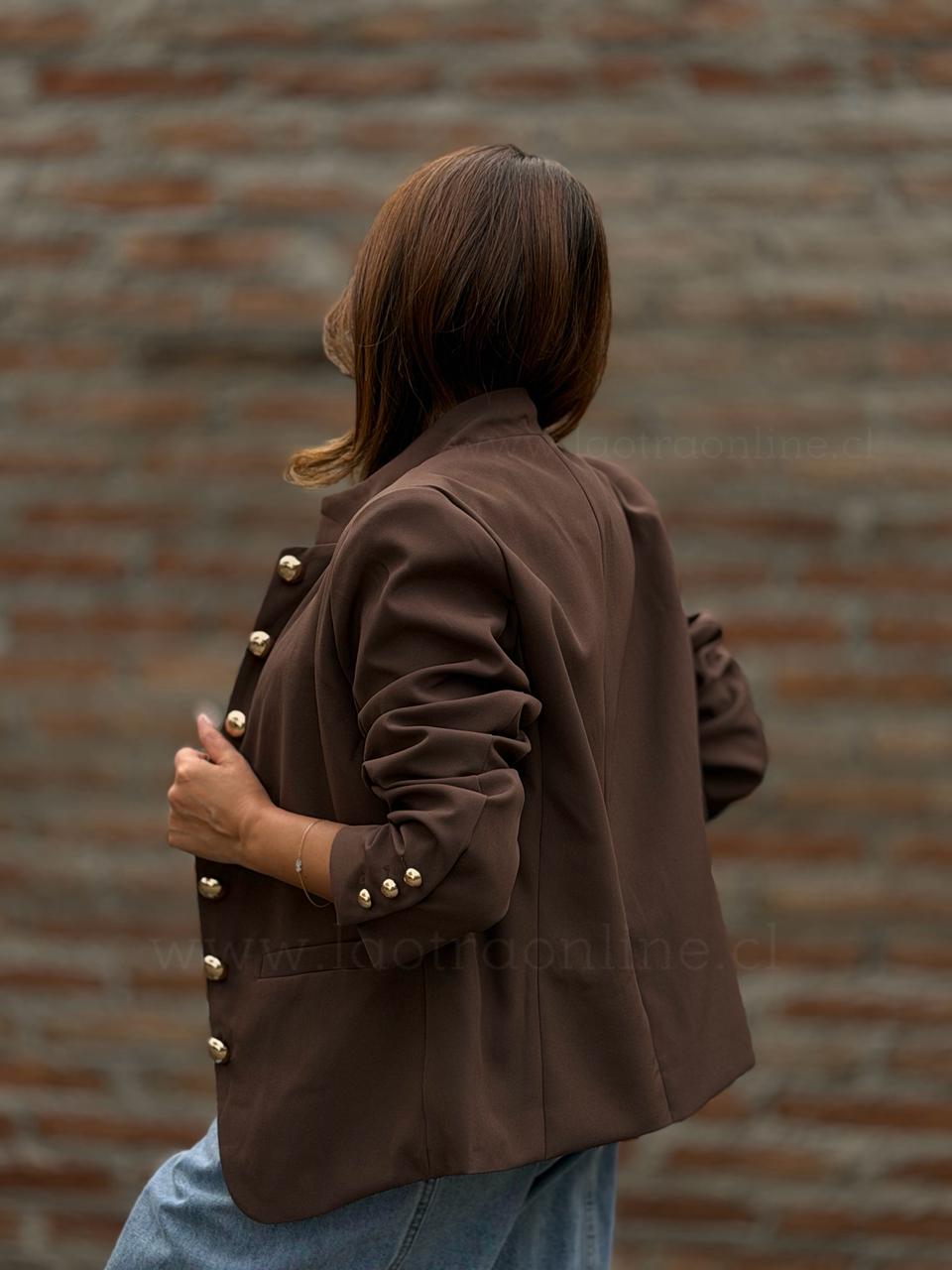 Blazer Botones Golden choco