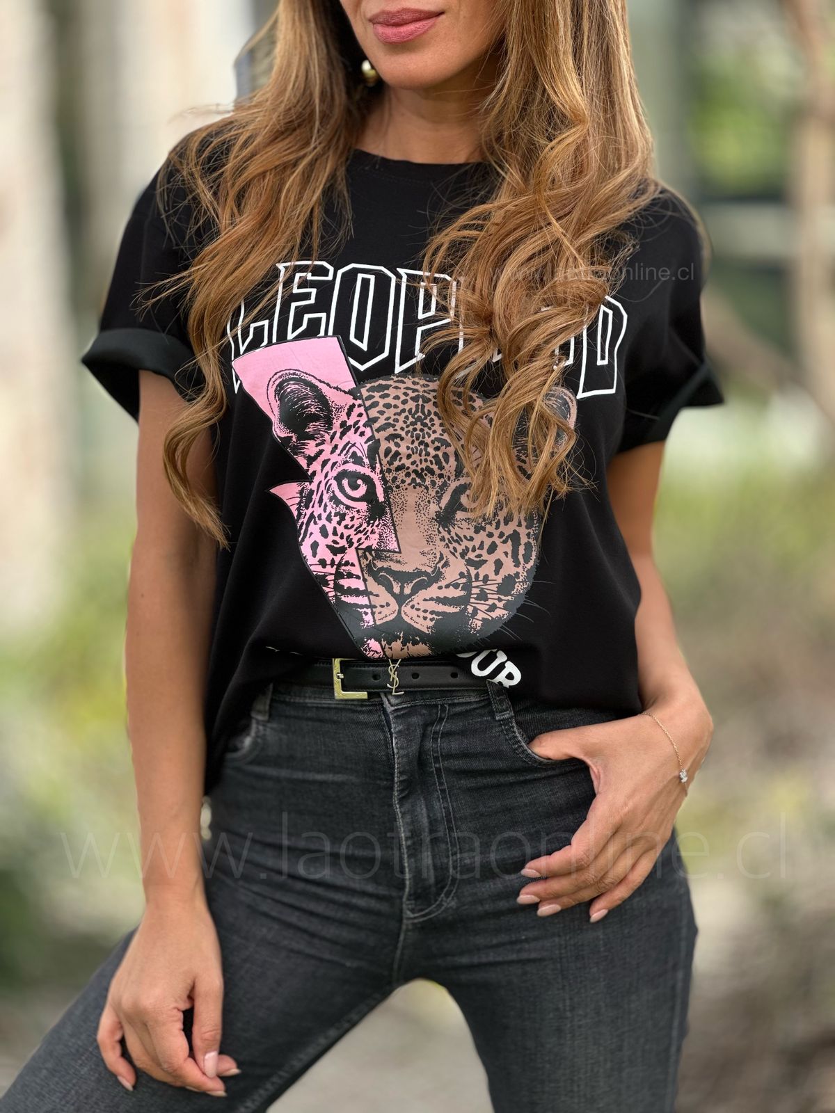 Polera Leopardo negro